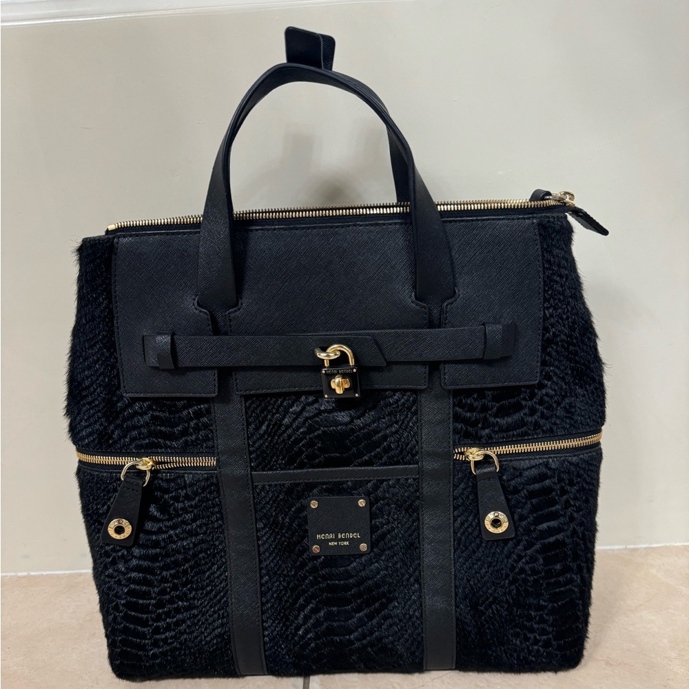 Henri Bendel Haircalf / Calf Hair Tote with Crossbody Strap and Dustbag